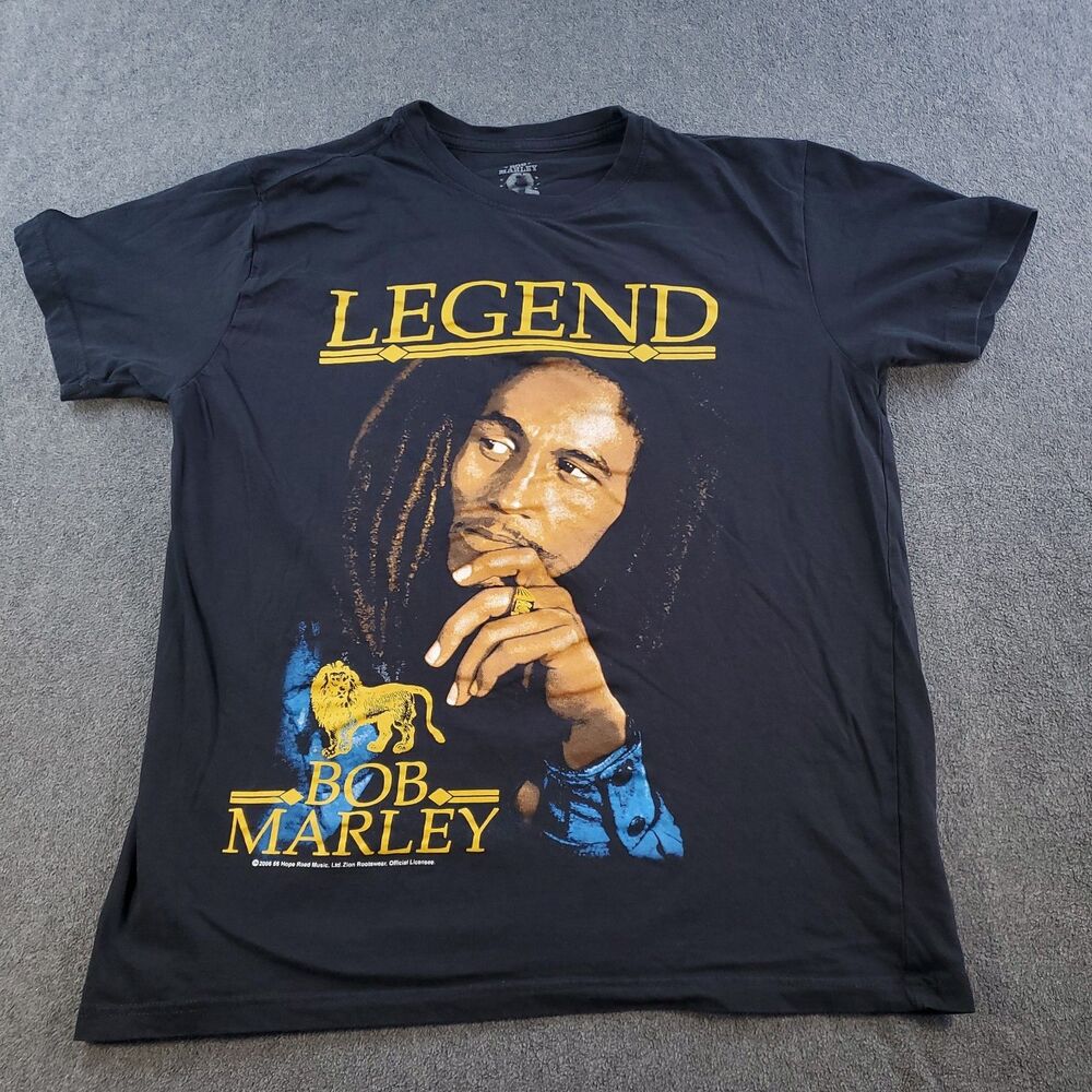 Vintage Zion Rootswear Bob Marley T-Shirt Men’s Size Medium Legend Black Reggae